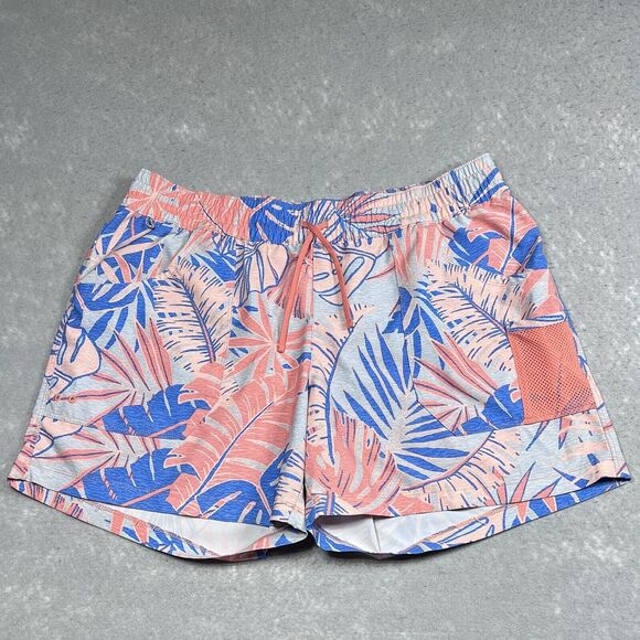 Columbia PFG Mens Active Shorts Size Large Floral Elastic Waist Fishing Inseam 5 - Picture 1 of 13